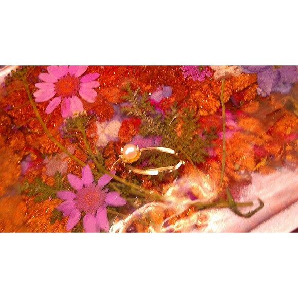 Retro Vintage 14k GF Pearl Floral Star Art Signed Brooch - Picture 6 of 6